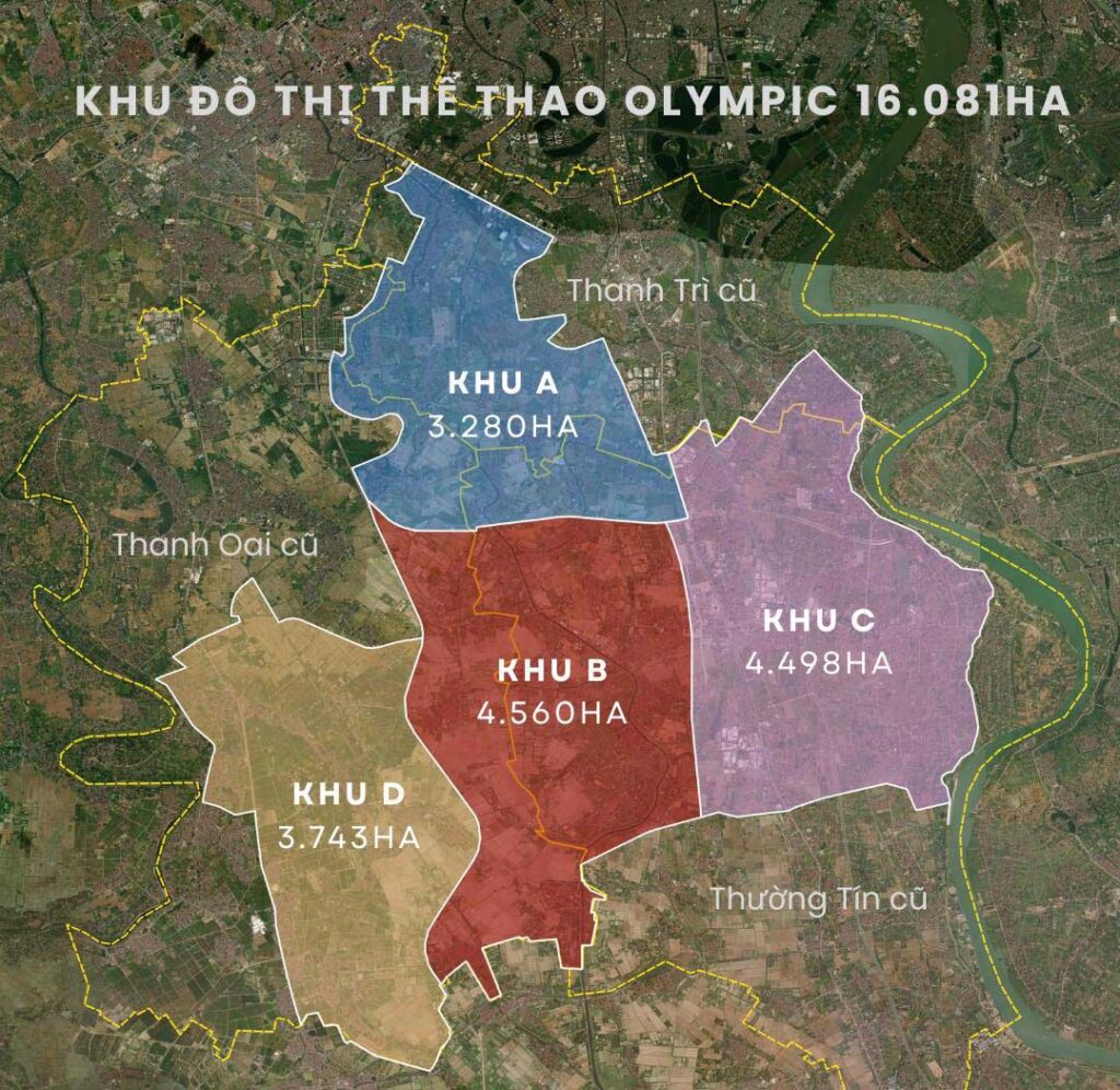 Mặt bắng các phân khu Vinhomes Olympic Mặt bắng các phân khu Vinhomes Olympic